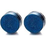 Blaue COOLSTEELANDBEYOND Magnet-Ohrringe Satinierte aus Edelstahl für Herren 