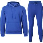 Herren Damen Trainingsanzug Jogginganzug Sets Kapuzenpullover mit Taschen + Sporthose Blau,Größe:XXL