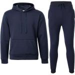 Herren Damen Trainingsanzug Jogginganzug Sets Kapuzenpullover mit Taschen + Sporthose Navy blau,Größe:L