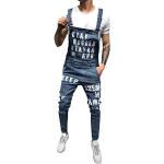 Reduzierte Hellblaue Y2K Slim Fit Jeans mit Knopf aus Denim für Herren Übergrößen 