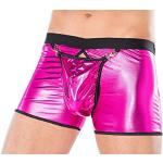Herren Dessous Boxer-Shorts pink aus Wetlook Material mit Öffnung vorn und hinen Männer Shorts Unterwäsche Größe: L/XL