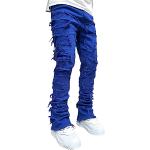 Royalblaue Elegante Ripped Jeans & Zerrissene Jeans aus Denim für Herren Größe L für den für den Sommer 