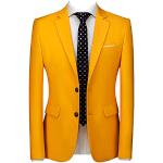 Gelbe Unifarbene Smoking-Blazer mit Knopf für Herren Größe 4 XL 