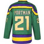Herren Entenfilm-Shirt, Eishockey-Trikot, #21 Portman Green, Mittel