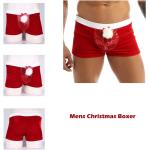 Rote Herrenboxershorts mit Weihnachts-Motiv aus Samt Größe 3 XL Weihnachten 