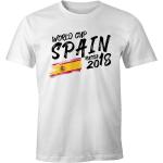 Herren Fan-Shirt Spanien Spain Espana WM 2018 Fußball Weltmeisterschaft Moonworks® weiß S