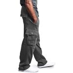 Graue Camouflage Wasserdichte Ripped Jeans & Zerrissene Jeans mit Reißverschluss aus Cord für Herren Größe 5 XL für den für den Sommer 
