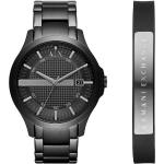 Schwarze Elegante Armani Exchange Uhrensets | Partneruhren für Herren 