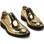 Schwarze Business Hochzeitsschuhe & Oxford Schuhe mit Schnürsenkel aus Leder für Herren mit Absatzhöhe bis 3cm für den für den Herbst 