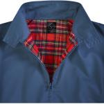 Blaue Karo Wasserdichte Mini Harrington-Jacken mit Knopf für Herren Größe 5 XL für den für den Herbst 