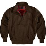 Braune Wasserdichte Harrington-Jacken mit Knopf für Herren Größe L Große Größen für den für den Herbst 