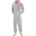 Pinke Sexy Pyjamas lang mit Reißverschluss aus Fleece für Herren Größe 4 XL 1-teilig für den für den Sommer 