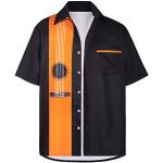 Orange Hawaiihemden mit Reißverschluss für Herren Größe L für den für den Frühling 
