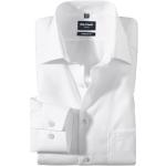Reduzierte Weiße Unifarbene Langärmelige OLYMP Modern Fit Kentkragen Hemden mit Kent-Kragen aus Baumwolle für Herren Größe S 
