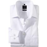 Reduzierte Weiße Unifarbene Langärmelige OLYMP Modern Fit Kentkragen Hemden mit Kent-Kragen aus Baumwolle für Herren 