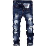 Khakifarbene Gestreifte Slim Fit Jeans aus Denim für Herren Übergrößen für den für den Sommer 
