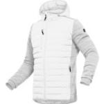 Weiße Gesteppte Winterjacken mit Reißverschluss aus Nylon mit Kapuze für Herren Größe 4 XL für den für den Winter 
