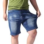 Hellblaue Skater Ripped Jeans & Zerrissene Jeans mit Knopf aus Denim für Herren Größe 4 XL Große Größen für den für den Sommer 
