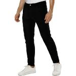 Schwarze Slim Fit Jeans mit Reißverschluss aus Denim für Herren Weite 32, Länge 32 