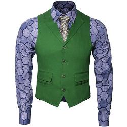 Herren Kostüm Hemd Weste Krawatte Anzug Outfit Set Ritter Gangster Verkleidung Halloween Cosplay Accessories für Erwachsene (S, 3-TLG.Set)