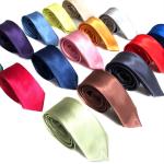 Unifarbene Casual Schmale Krawatten aus Satin für Herren 
