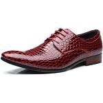 Rote Business Runde Hochzeitsschuhe & Oxford Schuhe mit Schnürsenkel aus Leder atmungsaktiv für Herren Größe 43 