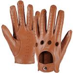 Kamelbraune Touchscreen-Handschuhe aus Leder für Herren Größe L für den für den Winter 
