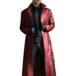 Rote Maxi Trenchcoats lang aus Leder für Herren 
