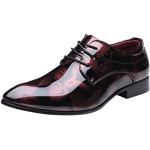 Rote Business Derby Schuhe mit Glitzer in Breitweite aus Veloursleder leicht für Herren Größe 41 für den für den Winter 