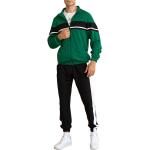 Herren Long Sleeve Sweatshirts Pant Outfits Winter Color Block Tracksuit Set Casual Spliced Jogger,Farbe:Grün,Größe:L
