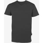 Dunkelgraue Melierte Bio V-Ausschnitt T-Shirts aus Jersey enganliegend für Herren Größe 6 XL 