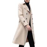 Reduzierte Khakifarbene Unifarbene Elegante Maxi Trenchcoats lang mit Knopf für Herren Größe S für den für den Herbst 