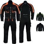 Herren Motorradkombi Textilien motorradjacke + Motorradhose inkl. Protektoren, Größe:62/5XL, Farbe:Neon Orange