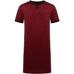 Bordeauxrote Kurzärmelige Midi Herrennachthemden aus Viskose Größe 3 XL für den für den Sommer 