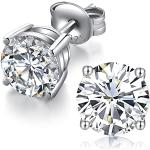Reduzierte Nickelfreie Elegante Runde Diamant Ohrringe 18 Karat mit Zirkonia für Herren 