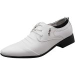 Weiße Business Blockabsatz Dandy Schuhe mit Schnürsenkel aus Veloursleder für Herren Größe 46 für den für den Sommer 