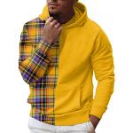 Gelbe Oversize Rollkragen Kaschmir-Pullover mit Reißverschluss aus Wolle mit Kapuze für Herren Größe 3 XL für den für den Winter 