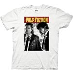Herren Pulp Fiction Filmshirt – Pulp Fiction Shirt – John Travolta und Samuel L. Jackson Graphic Shirt, Weiß, Mittel