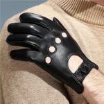 Schwarze Ryan Gosling Gefütterte Handschuhe aus Leder für Herren Übergrößen für den für den Winter 