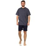 Marineblaue Motiv Maritime Bio Pyjamas kurz aus Baumwolle maschinenwaschbar für Herren Übergrößen 