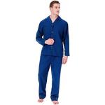 Herren Schlafanzug/Pyjama, Langarm, unifarben (M) (Marineblau)
