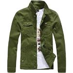 Grüne Unifarbene Stehkragen Übergangsjacken aus Baumwollmischung Handwäsche für Herren Größe 3 XL 