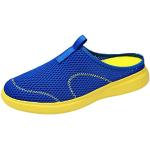 Blaue Gestreifte Business MTB Schuhe mit Klettverschluss aus Leder atmungsaktiv für Herren Größe 48 für den für den Sommer 