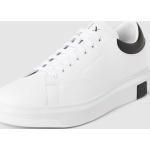 Weiße Low Sneaker mit Schnürsenkel aus Leder für Herren Größe 42 