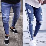 Weiße Ripped Jeans & Zerrissene Jeans mit Reißverschluss aus Denim für Herren Größe 3 XL für den für den Sommer 