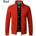 Rote Herrencardigans & Herrenstrickjacken mit Reißverschluss aus Baumwollmischung für den für den Herbst 