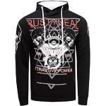 Herren Sweatshirt Rusty Neal Sweat-Shirt Printed Sweater Sweat Kapuzen Pullover Langarm Kapuzenpullover 148, Farbe:Schwarz, Größe:L