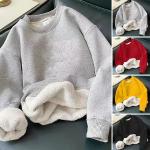 Anthrazitfarbene Langärmelige Herrensweatshirts aus Fleece Größe 4 XL für den für den Herbst 