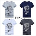 Schwarze Streetwear Kurzärmelige T-Shirts mit Drachen-Motiv für Herren Größe 5 XL Große Größen 