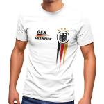 Weiße Kurzärmelige Europameisterschaft Deutschland T-Shirts aus Baumwolle für Herren Größe XL 